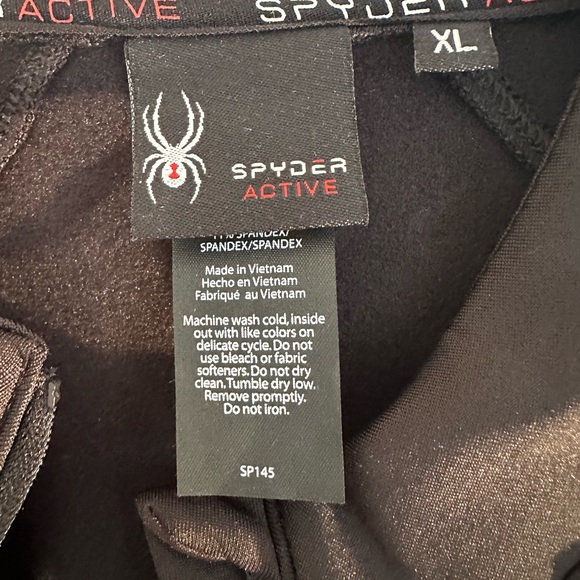 Spyder Black Quarter-Zip Long-Sleeve Shirt With Zip Pockets Size XL NWOT - Picture 8 of 9